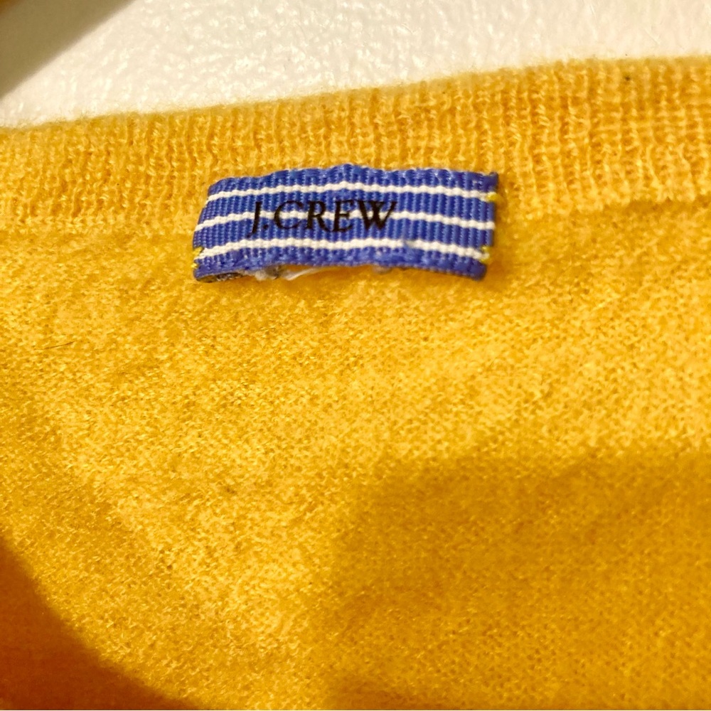 J. Crew 100% Cashmere Sleeveless Sweater Top Shell Tank Top Yellow - Holes - Picture 3 of 4